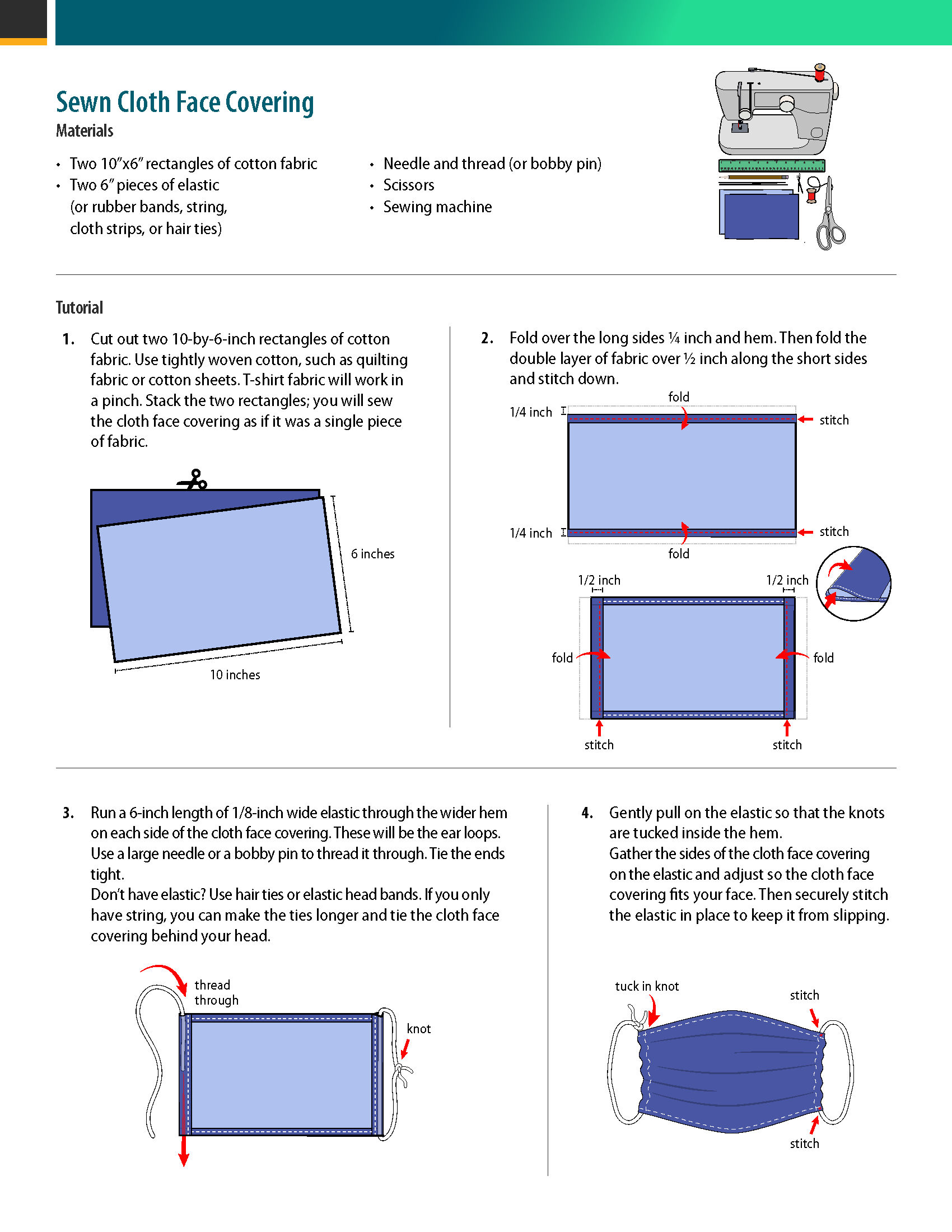 Cloth Face Covering Instructions and Guidance From CDC